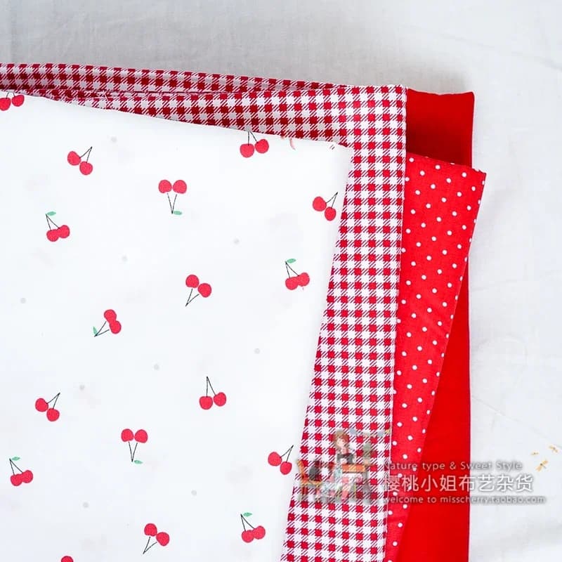 160x50cm Red Fruit Children's Twill Cotton Soft Fabric Handmade Making Big Bed Sheet Quilt Cover Sewing Cloth