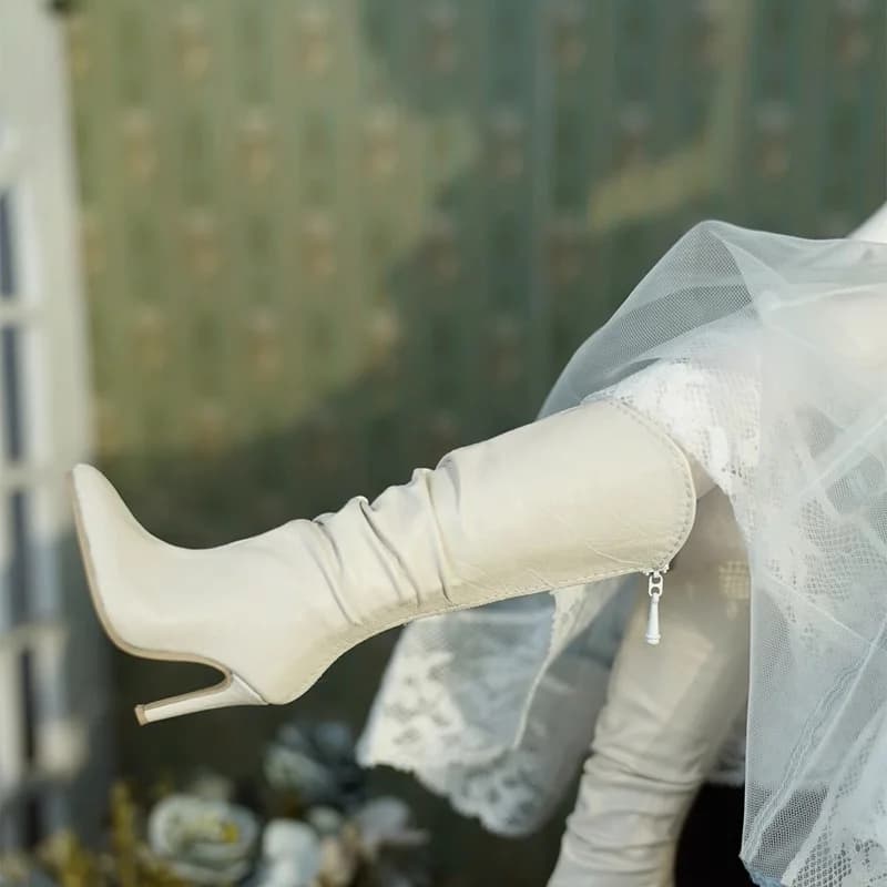 Scarpe da bambola BJD per stivali in pelle con tacco alto da 1/4 Accessori per bambole Giocattolo per bambole Regalo Bianco Marrone Nero