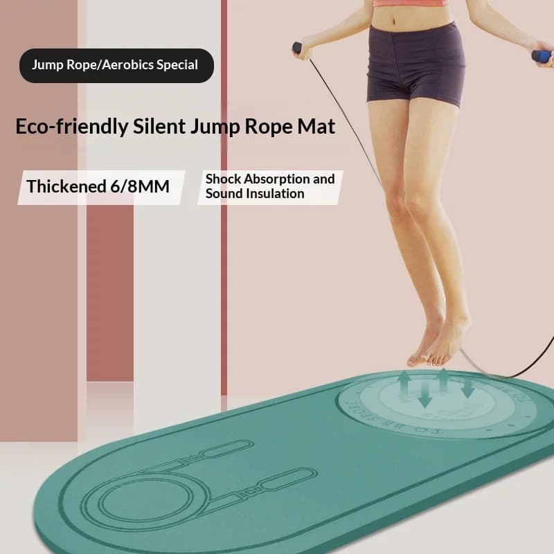 TPE Yoga Mat Jumping Corda Noise Reduction Shock Absorber Non-slip Rubber Exercise Mat Pink Blue