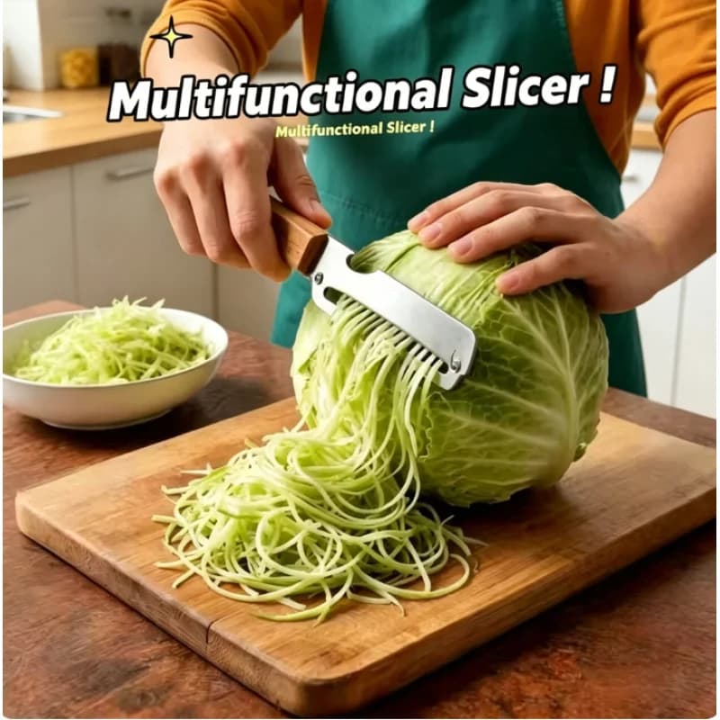 2-in-1 Stainless Steel Paring Knife Fruit Potato Peeler Ergonomic Wooden Handle Vegetable Peeling Kitchen Gadget