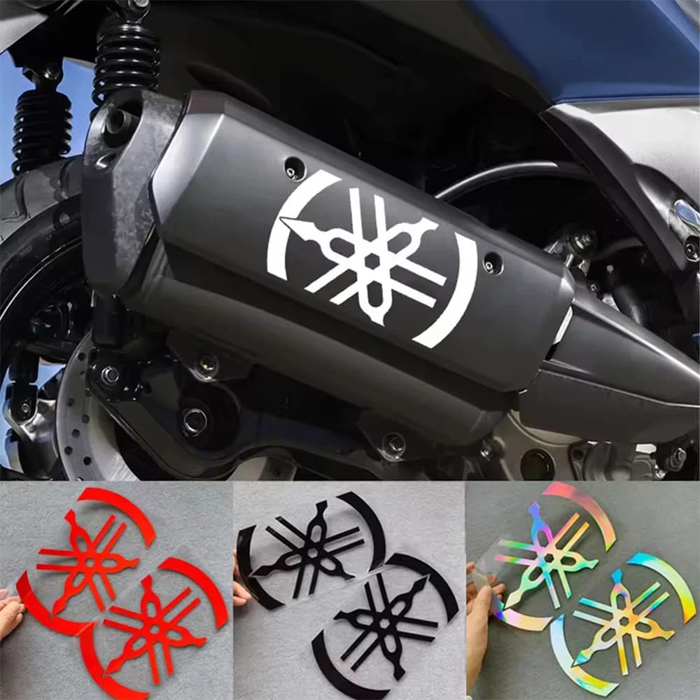 Set di 2 Adesivi Riflettenti Laser per Casco Moto Yamaha, Accessori per Modifica del Bauletto, Decorazioni Impermeabili