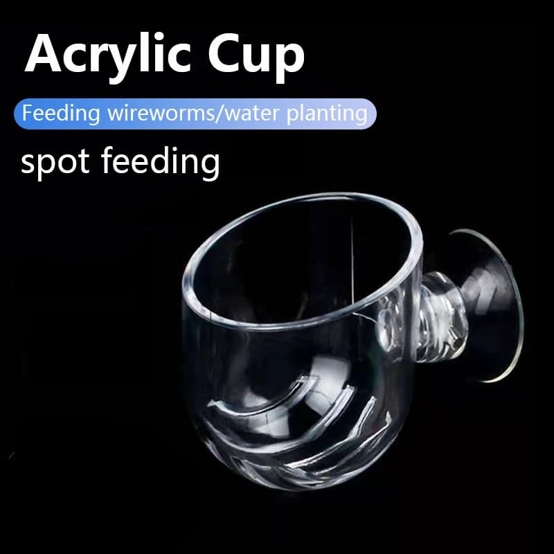 Decorazione dell'acquario Tazza per piante Vaso per piante acquatiche in acrilico con supporto a ventosa Strumento per la decorazione dell'acquario della tazza del cilindro per piantare