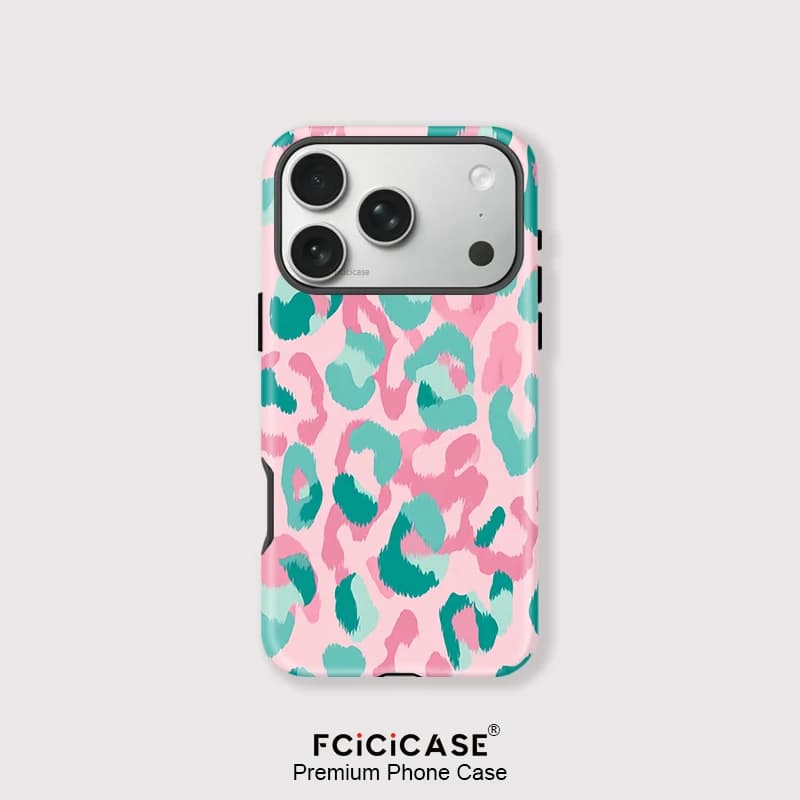 Custodia Magnetica Fcicicase per iPhone 15 14 Plus 13 12 11 Pro 16 17 Air con Motivo Leopardato per Ricarica Wireless MagSafe