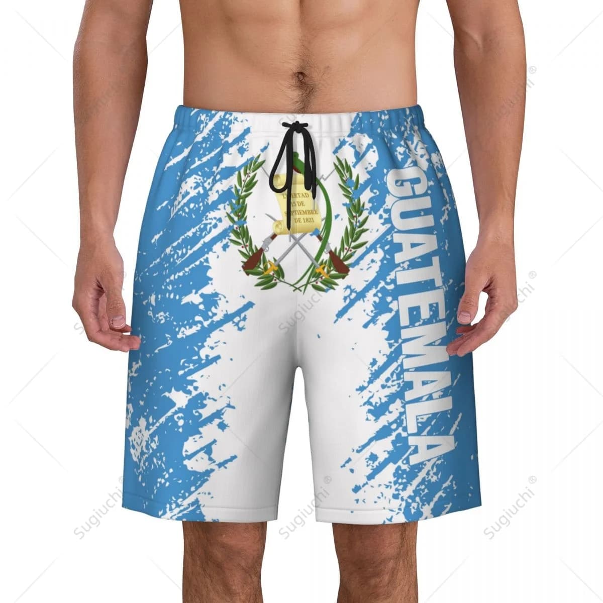 Pantaloni da spiaggia da uomo con bandiera del Guatemala, pantaloncini da surf, surf, ragazzi, calcio, ciclismo, costumi da bagno, corsa, poliestere