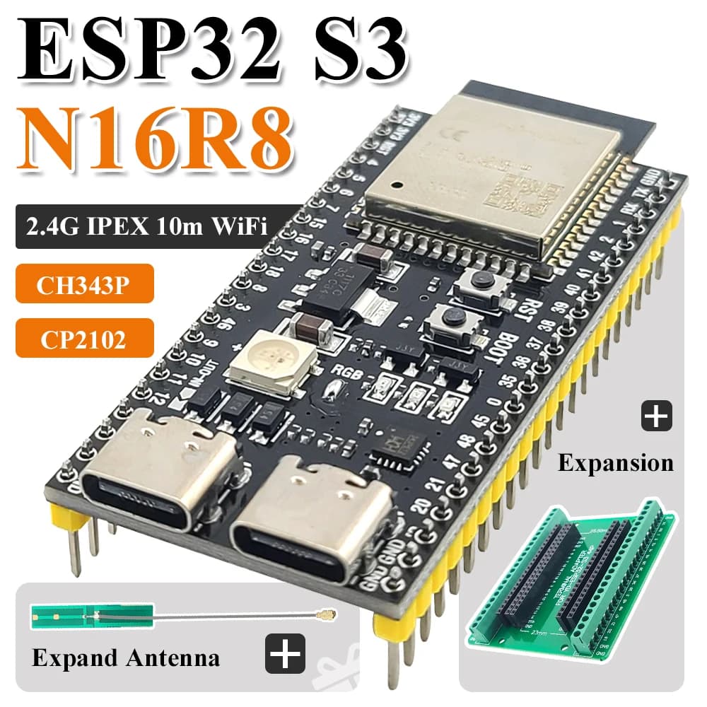 Development cards ESP32 S3 with expansion adapter kit Module BT Wifi 2.4G ESP32-S3-1 N8R2 N16R8 44Pin Type-C ESP32-S3