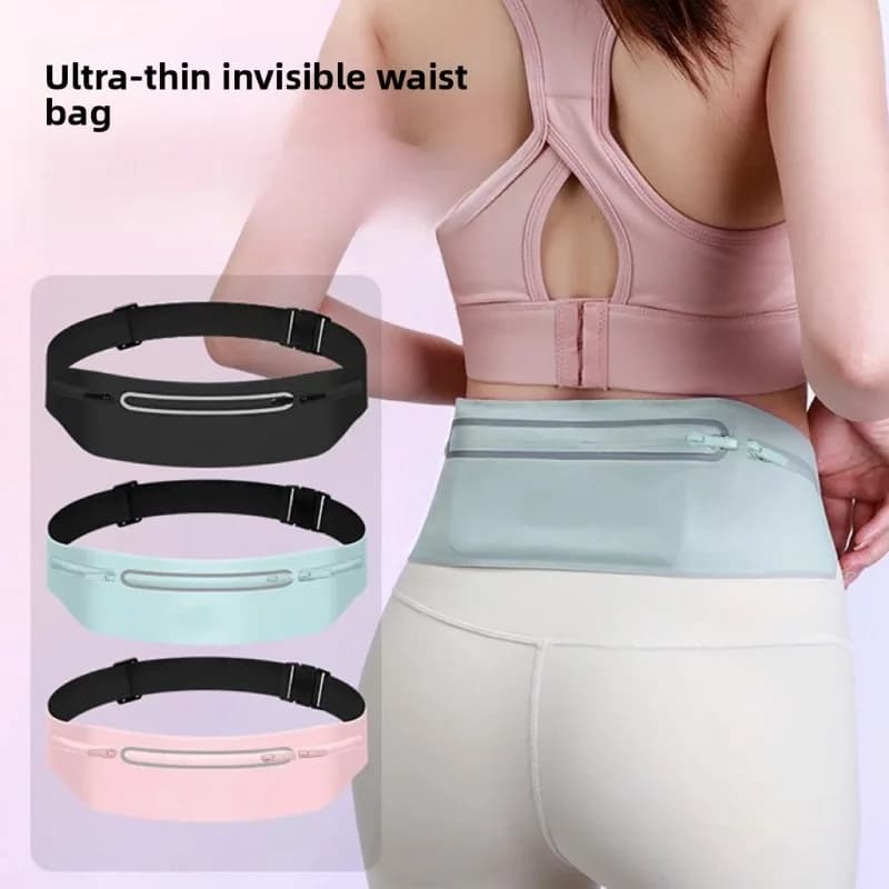 Marsupio Regolabile Impermeabile per Uomo e Donna, Borsa da Corsa Sottile, Portatile per Jogging, Palestra, Sport, con Tasca per Cellulare