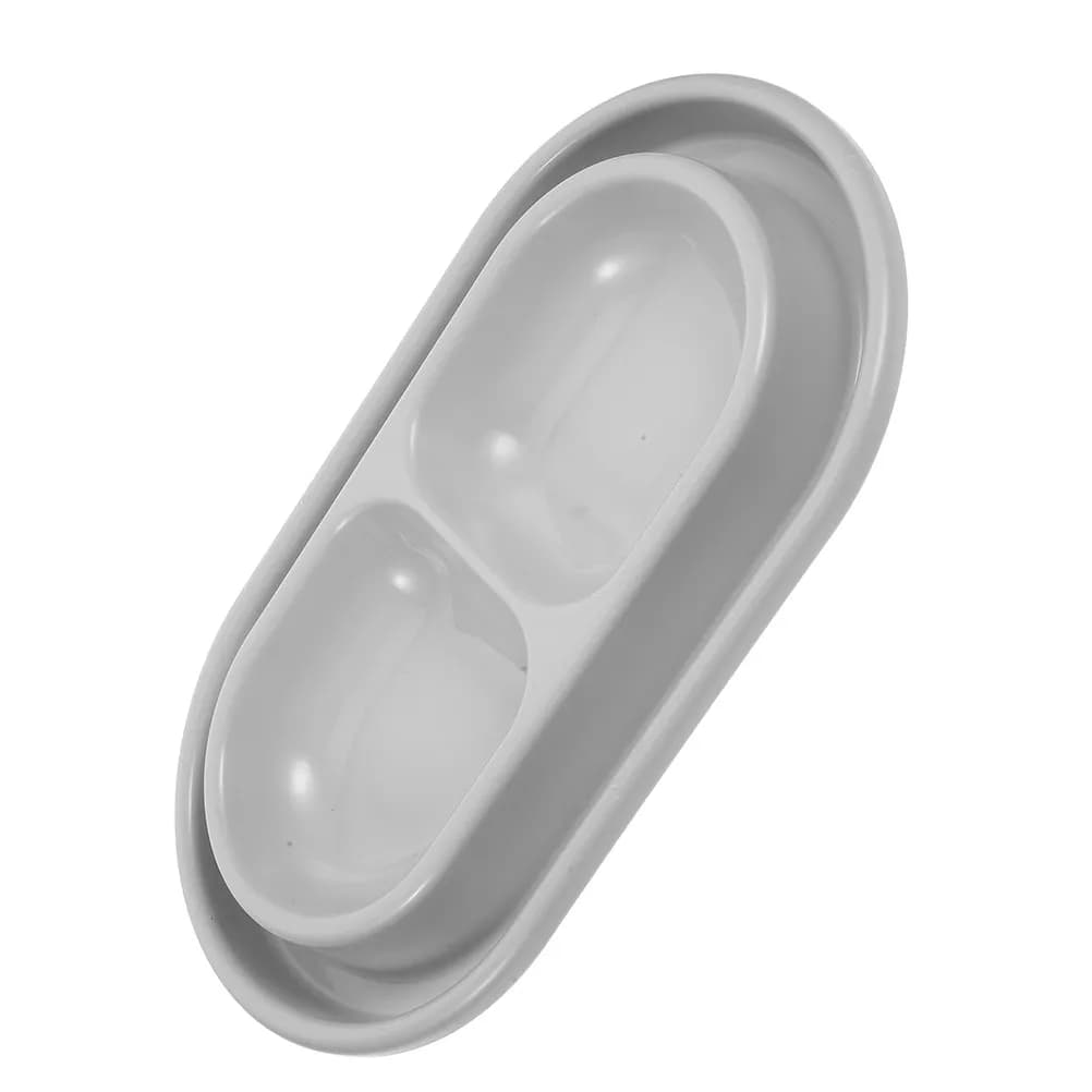 Ciotola Doppia per Cani e Gatti in Plastica Blu Cielo, Contenitore per Cibo e Acqua per Animali Domestici, per Interni ed Esterni, Antipolvere, Ciotola per Cibo per Gatti, Ciotola per Cani