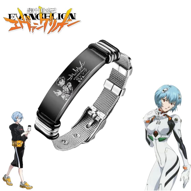 EVA Ayanami Rei Cartoon Cute Bracelet Creative Boys & Girls Couple Same Style Metal Bracelet Accessories Anime Peripherals Gift