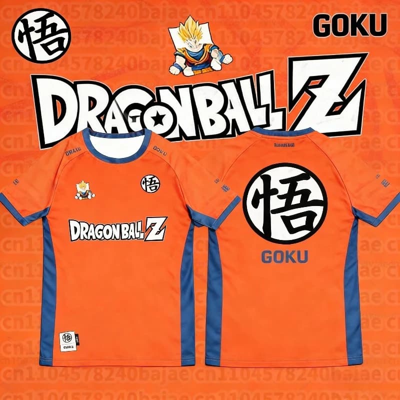Nuova Maglia da Calcio Anime Dragon Ball Z Goku 2026, T-shirt Estiva Traspirante a Maniche Corte per Cosplay, Taglie Forti