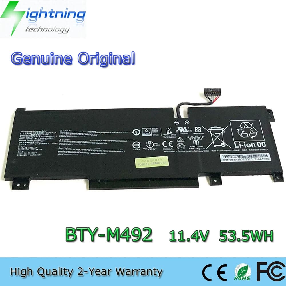Batteria del computer portatile originale nuovo di zecca BTY-M492 11.4V 53.5Wh per MSI Pulse GL66 11UDK-076 GF76 GL76 WF76 11UJ