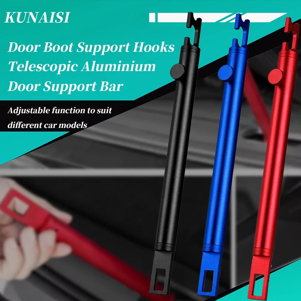 KUNAISI ​ Asta di supporto per lucidatura auto 31-46,5 cm Supporto per strumenti di fissaggio per porta del coperchio del bagagliaio del veicolo in alluminio retrattile