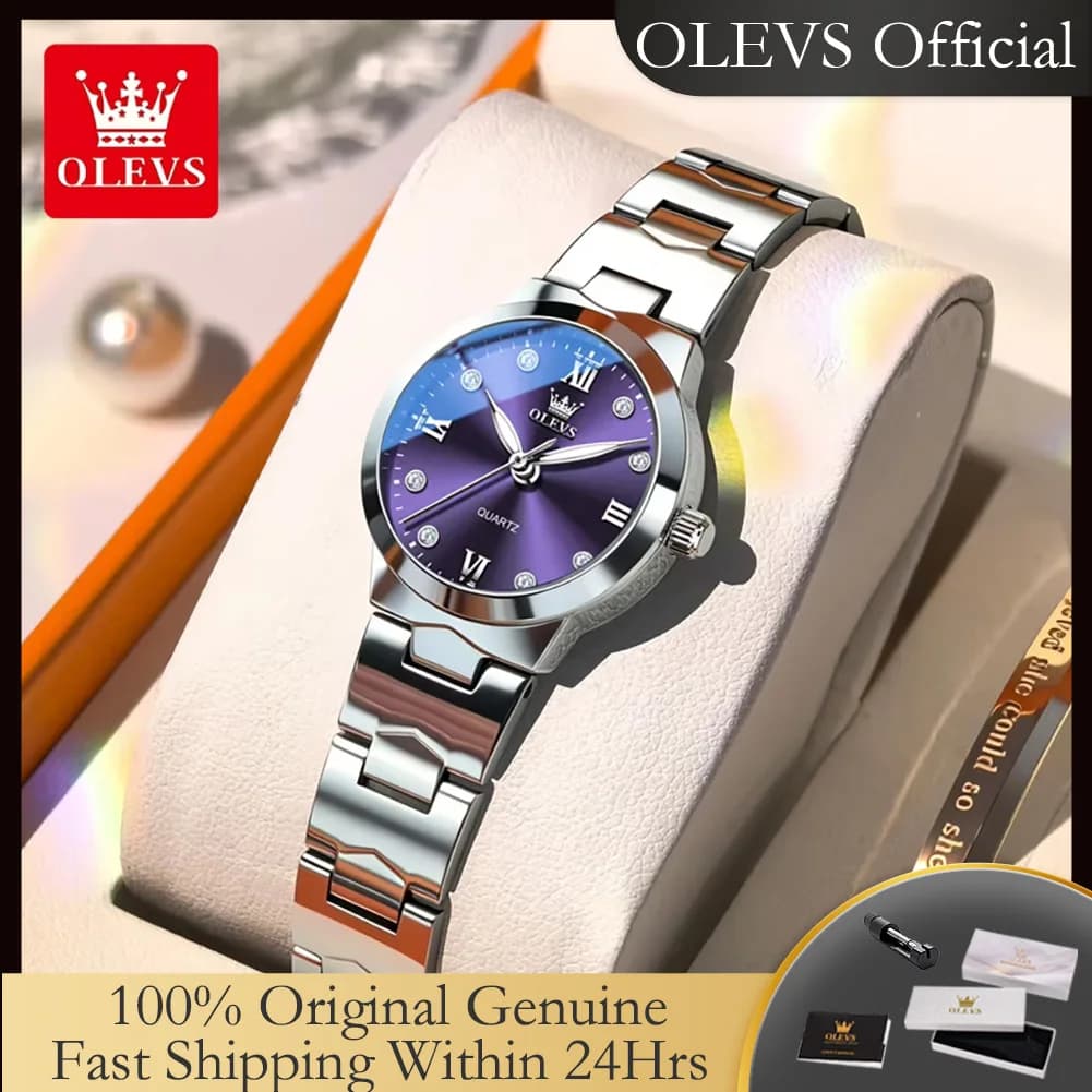 OLEVS 3735 Orologi al quarzo originali per donna, orologio da polso da donna impermeabile con cinturino in acciaio inossidabile, quadrante piccolo e delicato, alla moda, nuovo