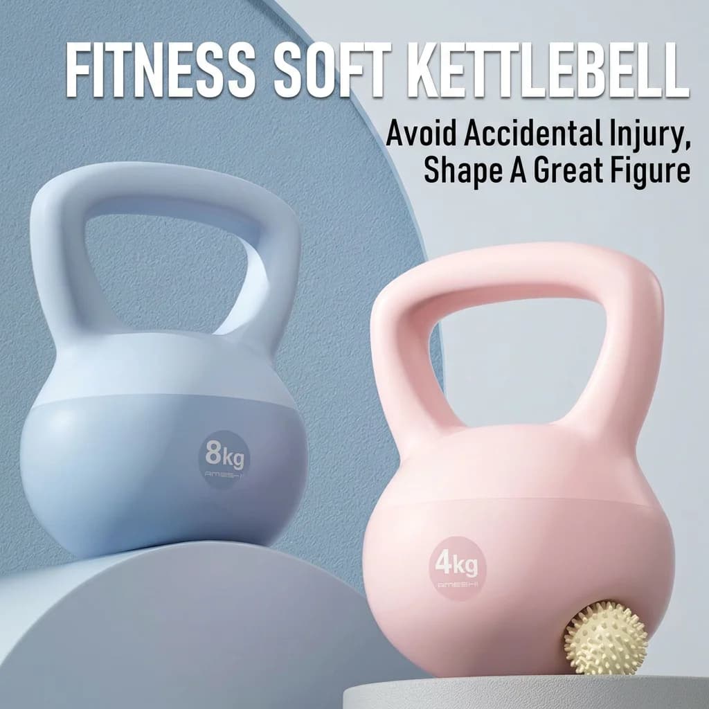 Kettlebell in PVC Morbido 6kg, Attrezzatura Ecologica per Palestra Domestica, per Allenamento di Squat e Rafforzamento dei Fianchi, Unisex