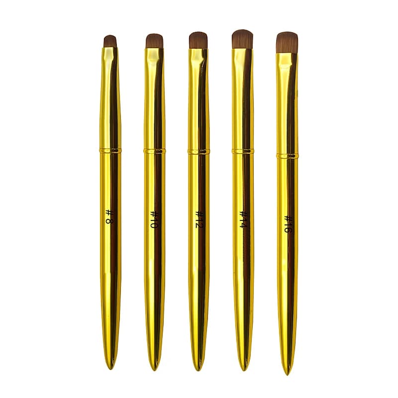 Kolinsky Pennello per nail art francese Disegno acrilico Pittura gel con strass Manico in metallo dorato