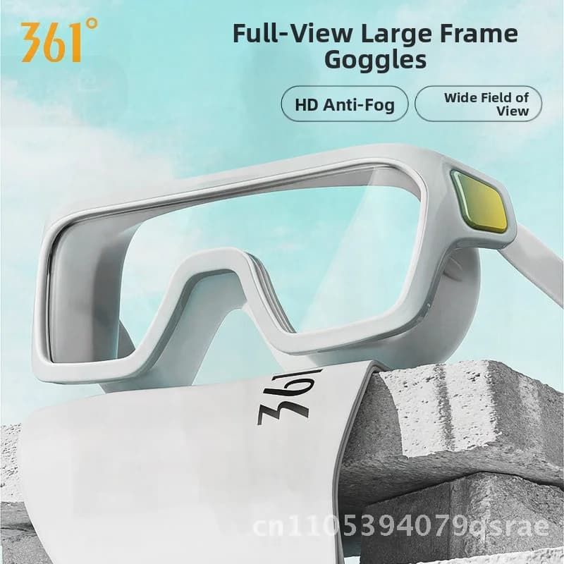 361 Women's Adult Swimwear for Men HD Anti-End Duvet Glasses With Flat Mounted Large Waterproof Snow White High-End Black Cherry