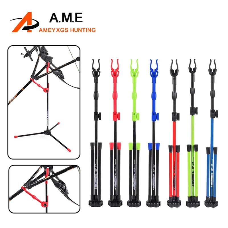 Supporto per arco ricurvo per tiro con l'arco Supporto per arco in fibra di vetro Supporto per arco pieghevole portatile per tiro al bersaglio da caccia