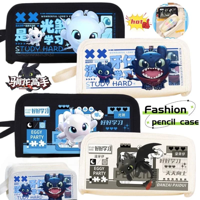 How to Train Your Dragon Multi-layer Pencil Case Cute Fashion Cartoon Creative Kawaii Stationery Storage Bag Gift for Friends