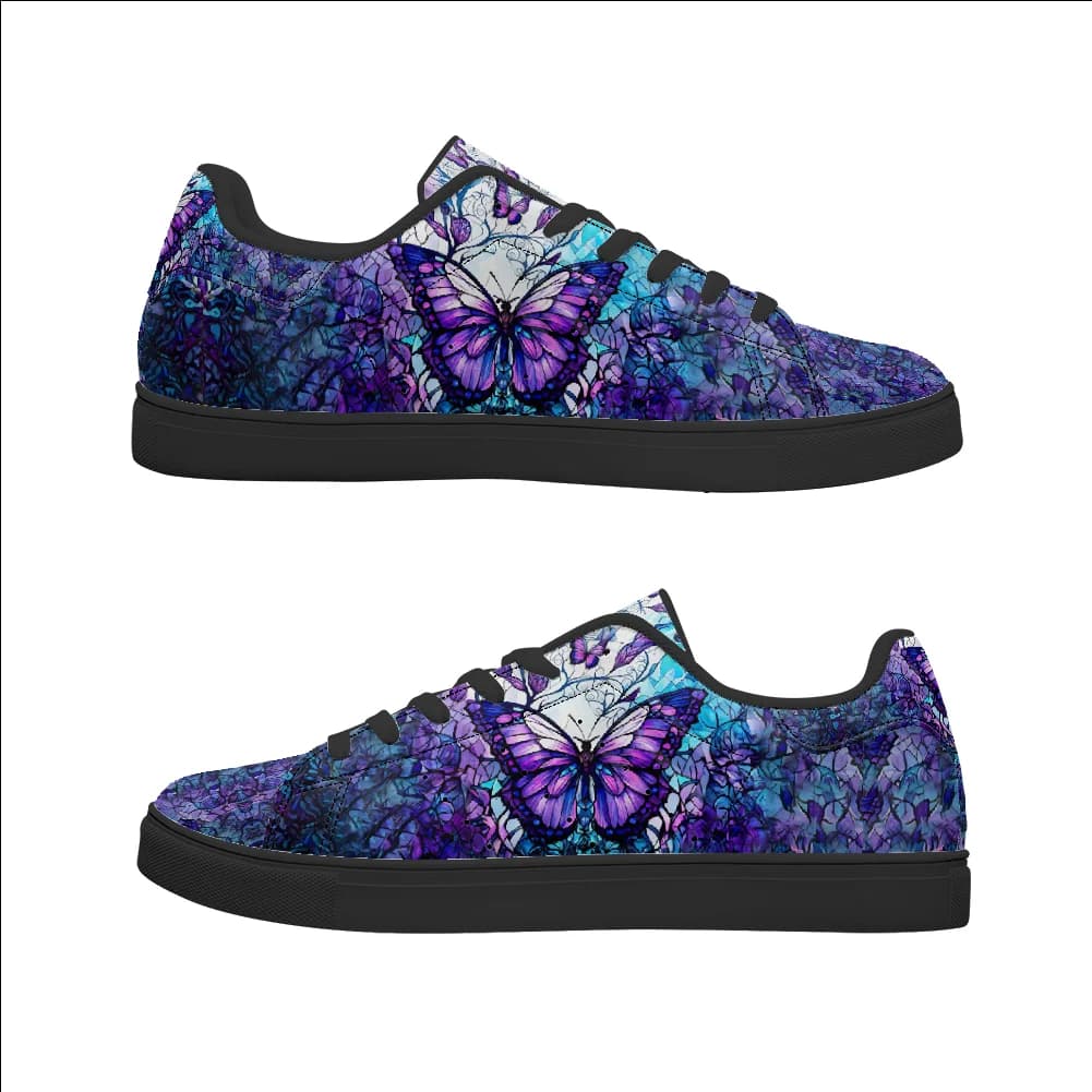 Classico modello a farfalla viola sfondo nero scarpe casual scarpe moda scarpe da ginnastica campus scarpe sportive