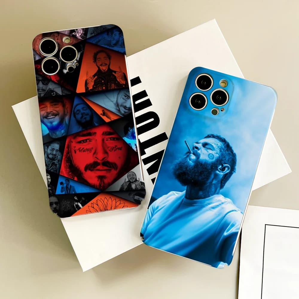 Singer Post M-Malone phone case FUNDA For IPhone 16 15 14 13 12 11 Plus Pro Max Mini Precise Hole Matching Film Covers