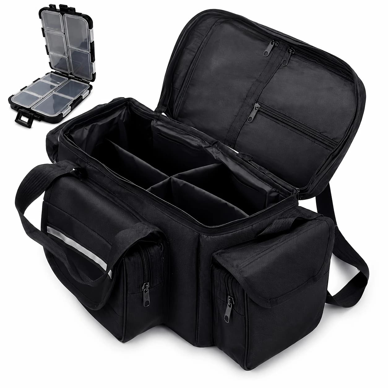 For Fishing Camping Travel Large Crossbody Lure Tackle Bag With Fishing Box Multi-Purpose Gear Storage Bag