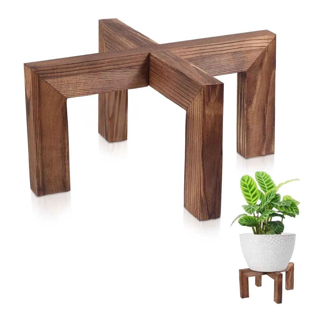 Support for indoor and outdoor wooden plants, single support for flower pots, robust supports for planters, suitable for 515 inch pots