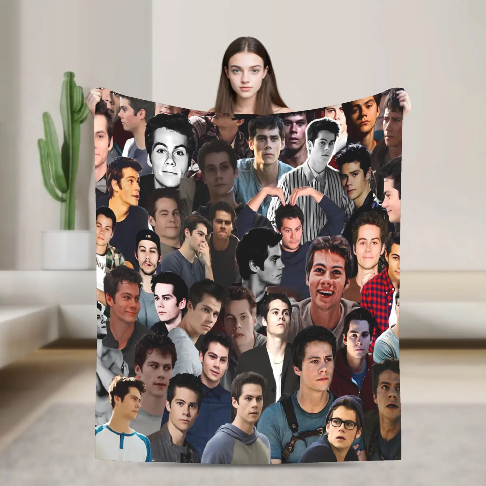 Warm Soft Blanket Decorative Dylan o'brien Collage American Singer Throw Blanket Flannel Bedspread For Fluffy Sofa Bed Cover