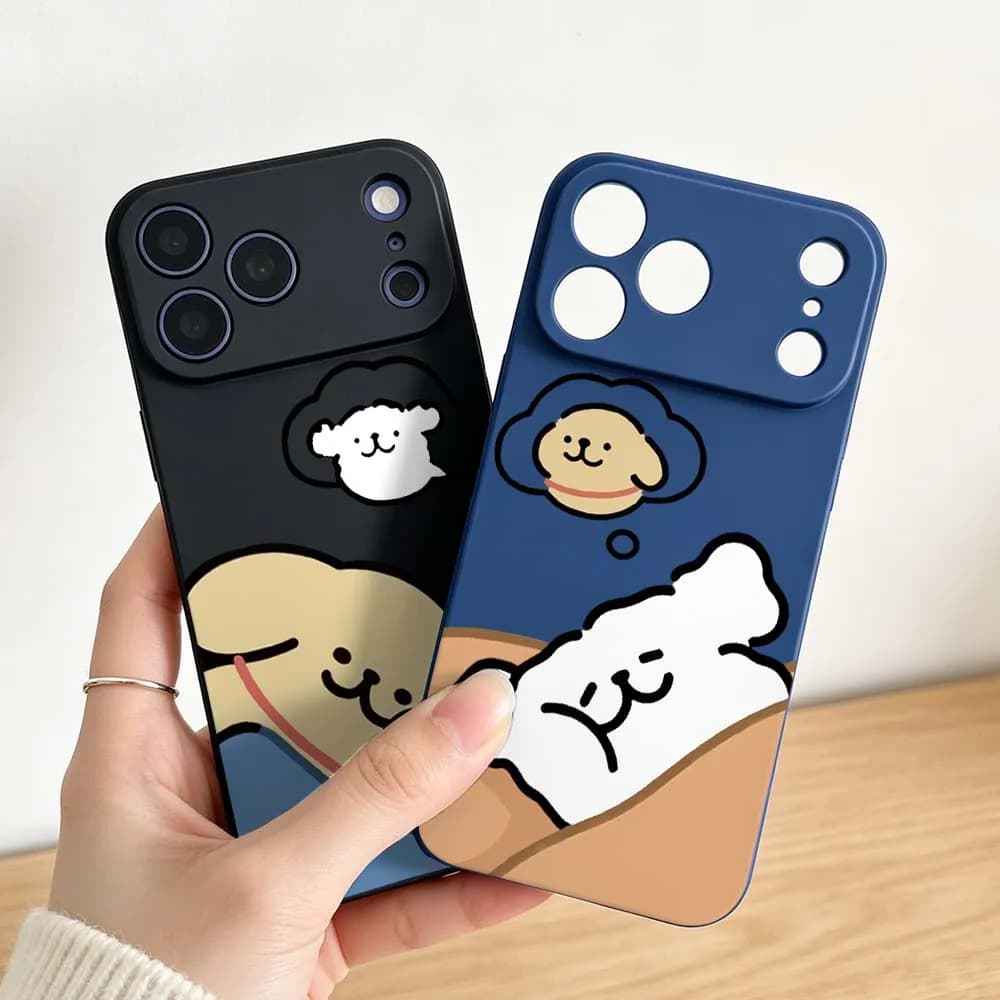 Cartoon Dog Dreaming Pillow For Apple IPhone 17 16 16e 15 14 13 12 Air Pro Max Plus Mini Soft Phone case Cover