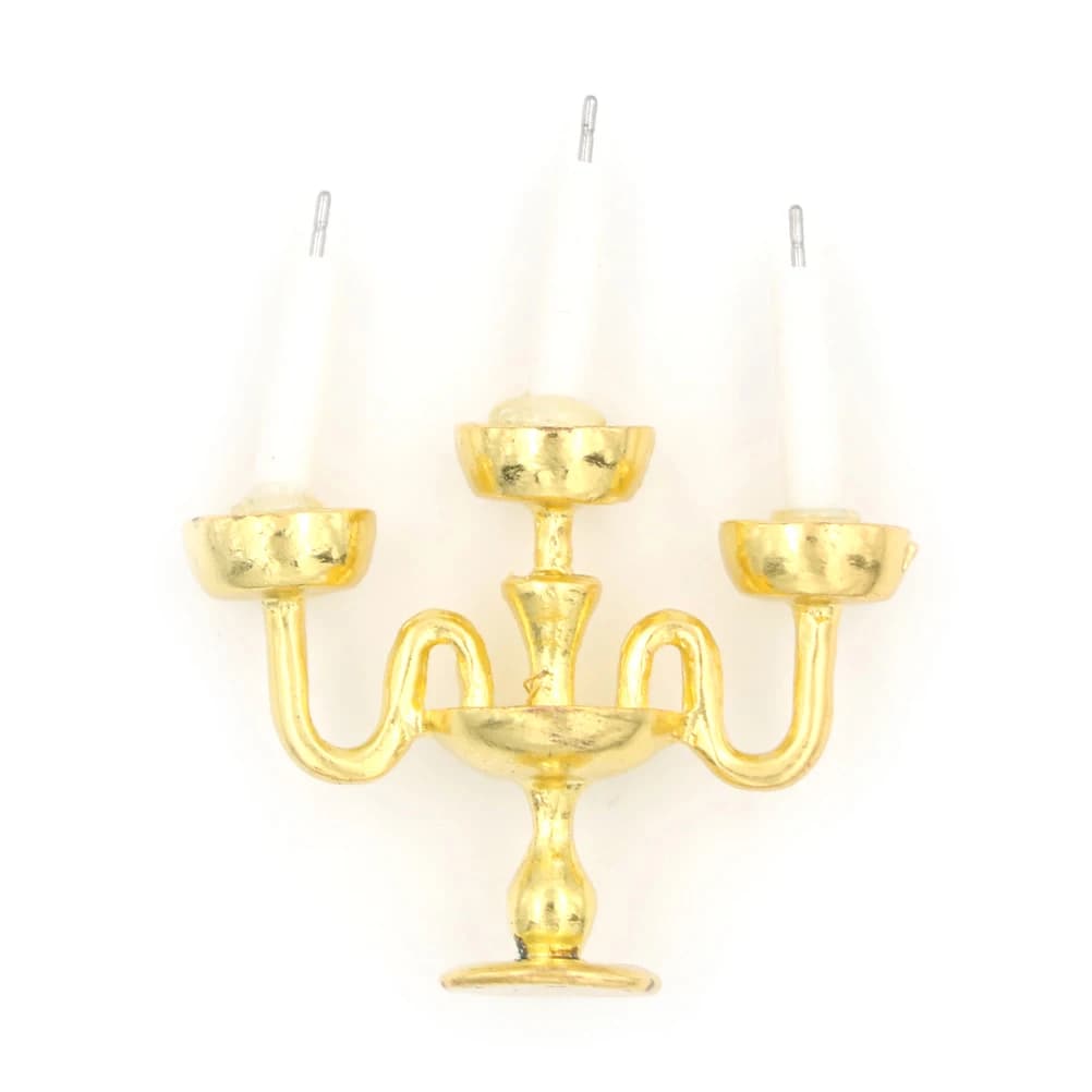 Mini candelieri in miniatura per casa delle bambole 1/12 Candele bianche Accessori fai da te