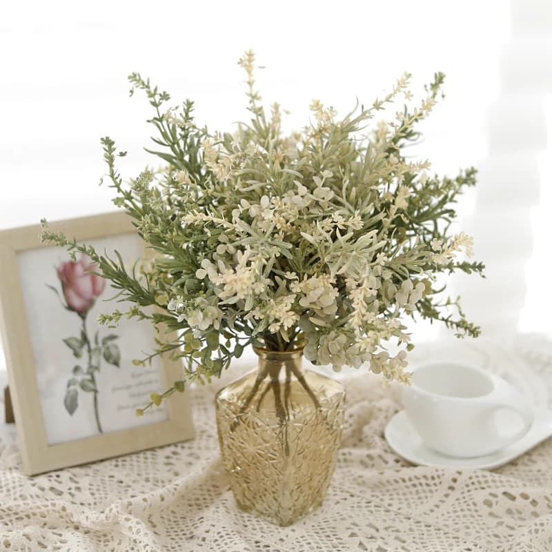 Piante Artificiali di Eucalipto e Gypsophila, Decorazioni Floreali per Casa e Tavolo, Vasi, Regali di Natale e Matrimonio, Decorazioni Fai-da-Te
