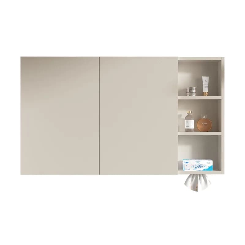 Thickened space aluminum flip open feng shui mirror bathroom wall storage hidden smart bathroom can block the mirror