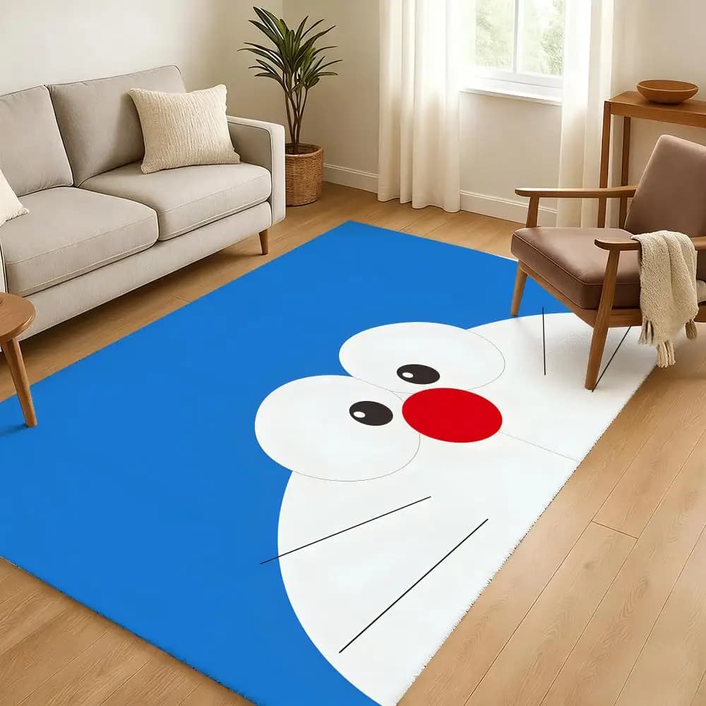 Kwaii Anime D-DoraemonS floor mat, soft and often, in flannel, non-slip, for living room, home decoration
