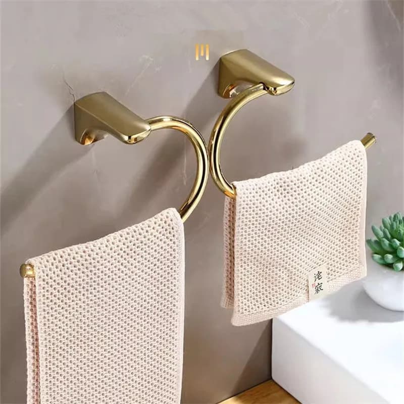 Tuqiu Porta asciugamani dorato Porta asciugamani nero a parete Porta asciugamani da bagno in ottone grigio Porta asciugamani cromato