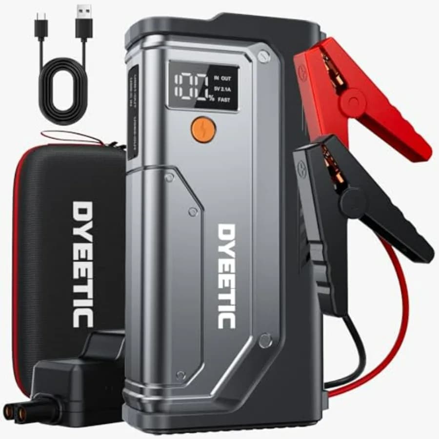 Avviatore di Emergenza 7000A 12V per Auto, Booster Batteria per Tutti i Motori a Benzina 12.0L e Diesel, Cavi Intelligenti con Power Bank Portatile da 26800mAh