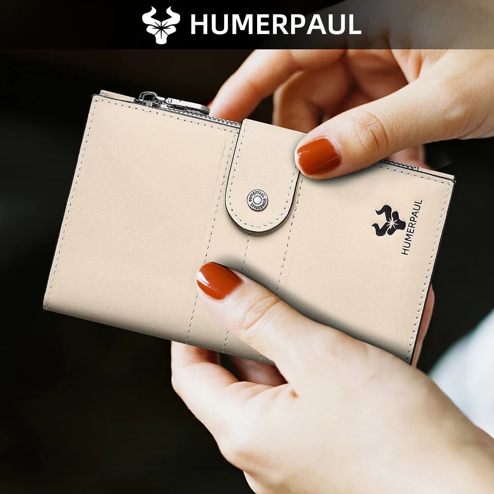 HUMERPAUL Portafogli da uomo in vera pelle con scomparto per carte, organizer portatile per documenti da viaggio, borsa per soldi