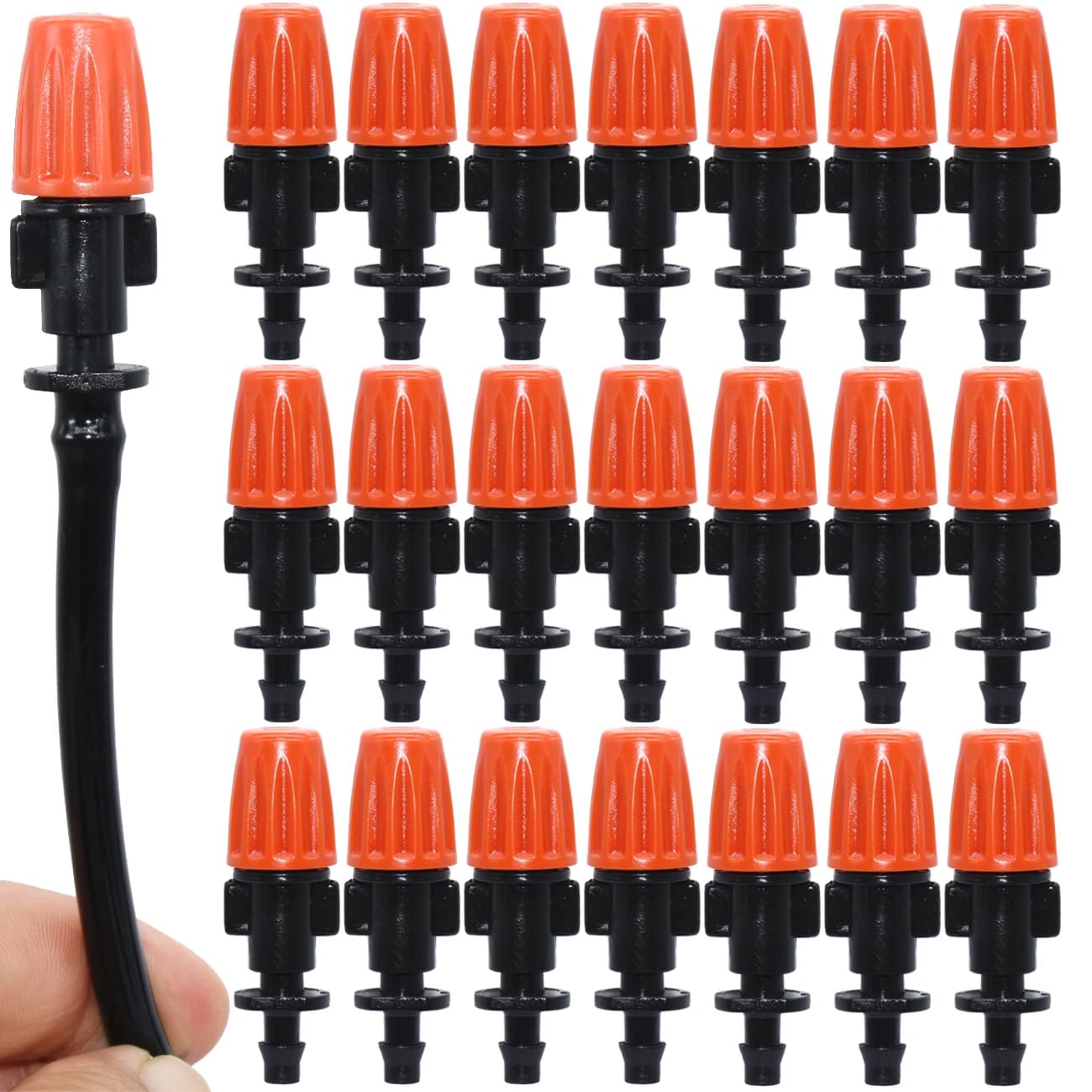 KESLA 20PCS Adjustable Garden Spray Drip irrigation Fog Enamels Micro Flux Head Sprinklers Pipe w/ 4/7mm Barb