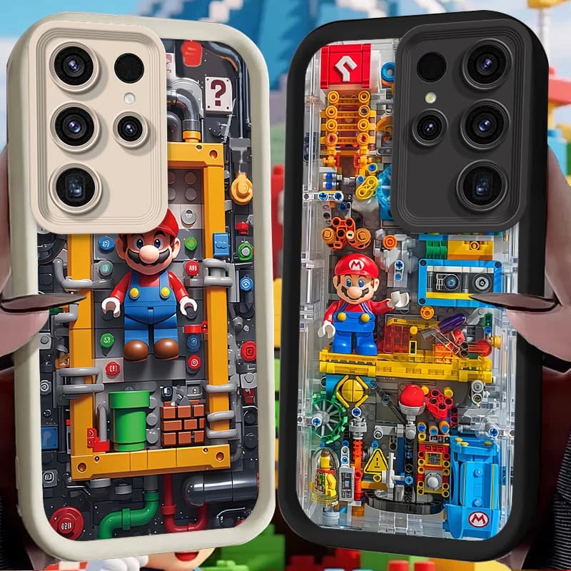Cover per Telefono Toy Blocks M-Marios per Samsung Galaxy S24 S25 S23 Ultra S22 S21 Plus FE A36 A56 A26 A16 A06 A15 A25 A35 A55 5G