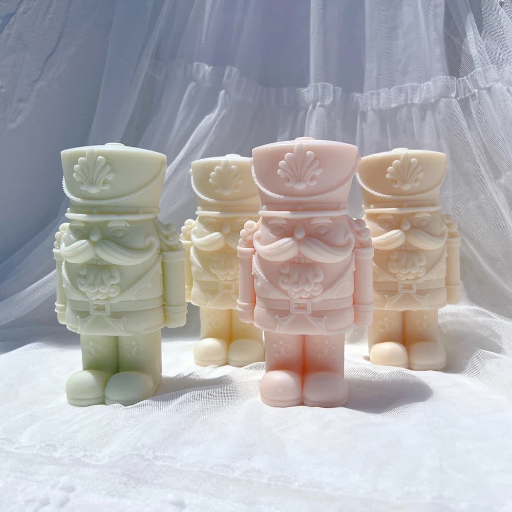 Shorty Nutcracker Statue Silicone Candle Mold Christmas Decor Silicone Mold Dinner Soy Wax Silicone Mould Christmas Ornaments