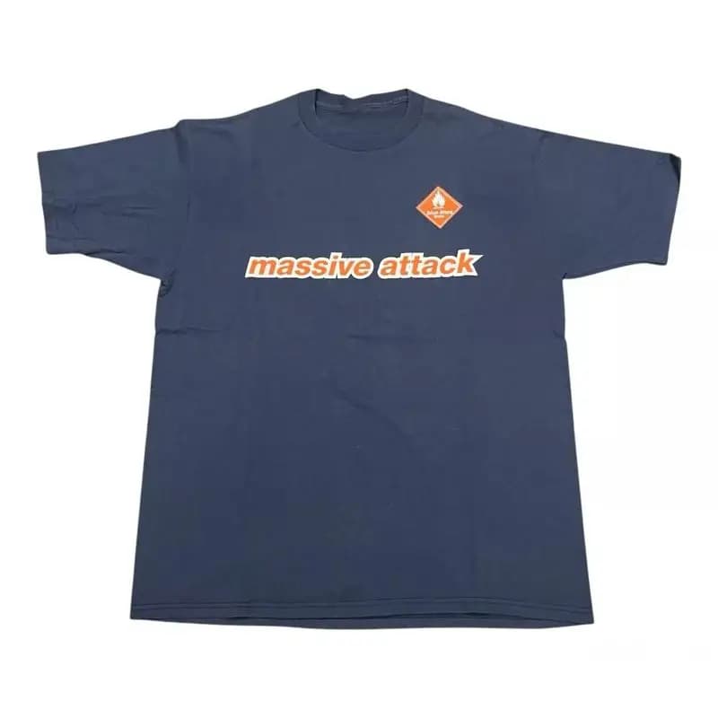 Maglietta nera con logo base Massive Attack Band taglia S 5XL