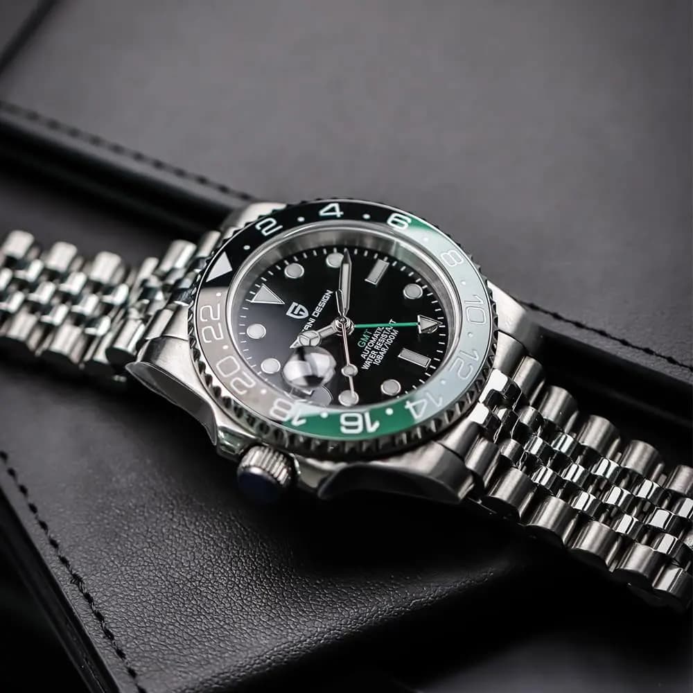 PAGANI DESIGN New 1662 Men's Watch GMT Automatic 40mm Stainless Steel Waterproof