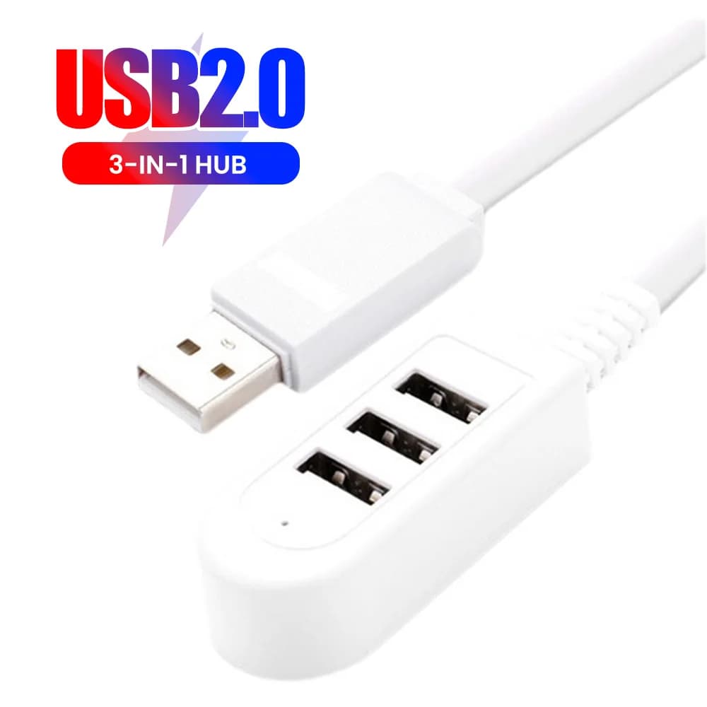 3-in-1 USB2.0 HUB 2.0 2USB Cavo di prolunga HUB Splitter USB 2.0 Hub Espansore Adattatore di alimentazione per PC Accessori per computer