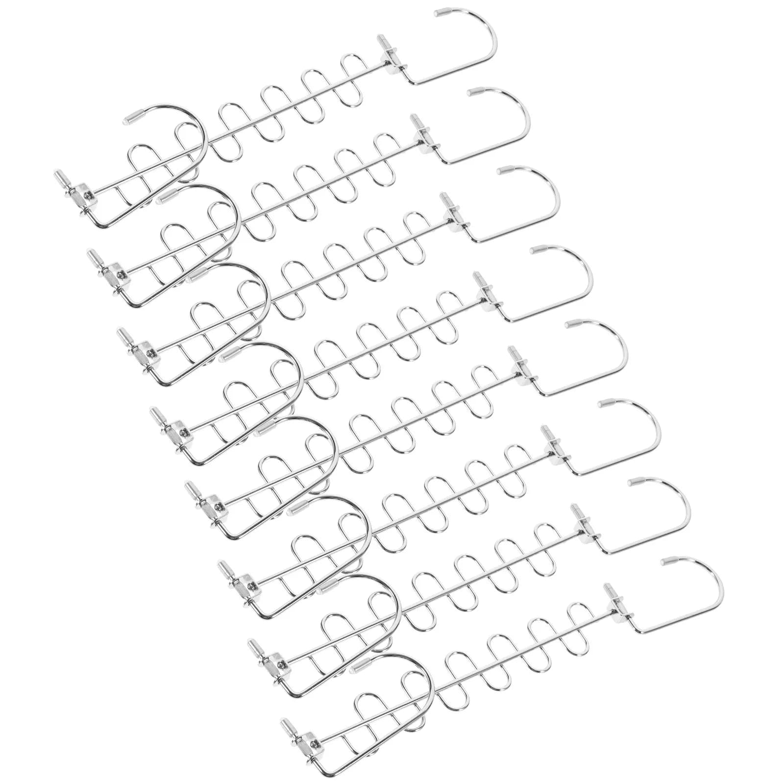 Set di 8 Appendiabiti Pieghevoli Salvaspazio, Organizzatore per Armadio in Metallo Multi-Slot, Salva-Spazio per Guardaroba