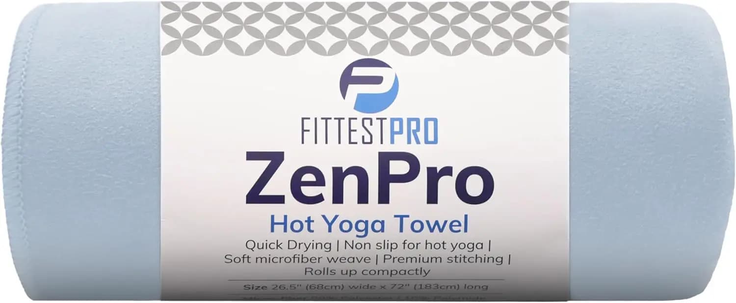 Microfiber super absorbent anti-slip yoga cover, suitable for standard mats, satin blue color