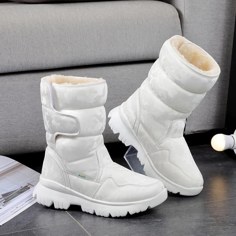 Winter Plush Waterproof Cotton Shoes Five-Finger Snow Shoes Warm And Comfortable Couple High-Top Cotton Boots Casual Versatile