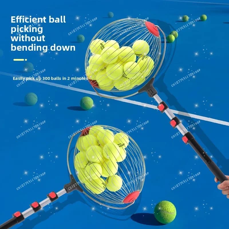 enhanced tennis ball pick-up ball collector pick-up basket trainer portable rolling retractable tennis ball pick-up artifact