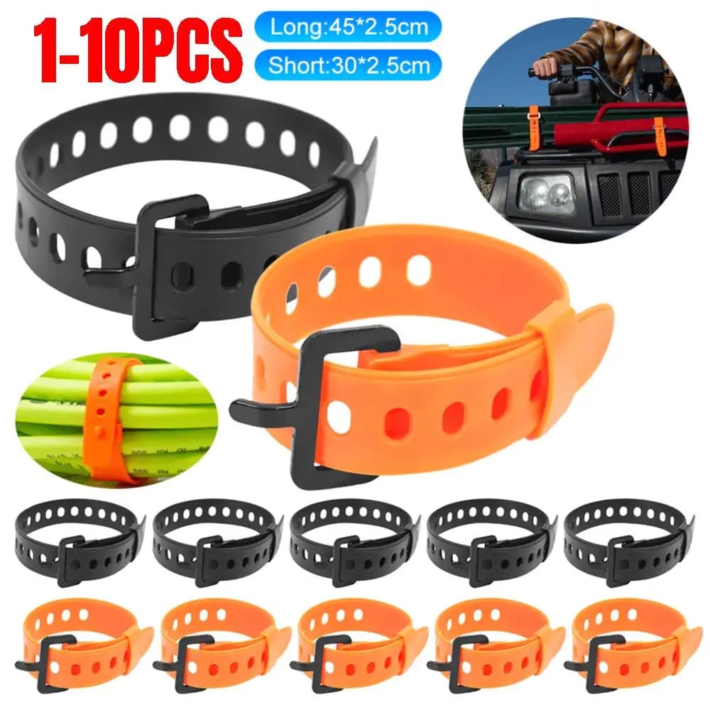 1-10pcs Travel Tied Belts Durable Rubber Cargo Tie Down Luggage Lash Belt Strap for Camping Hiking Cargo Storage Belt Buckles