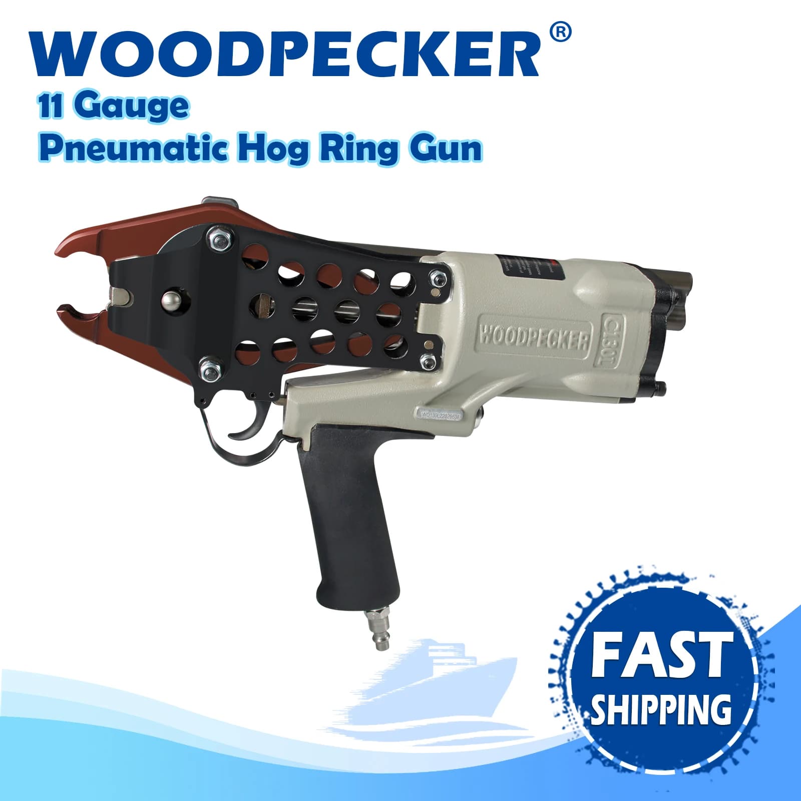 WOODPECKER C130L Pistola per Anelli a C Calibro 11 per Gabioni, Rinforzo Recinzioni e Bordi