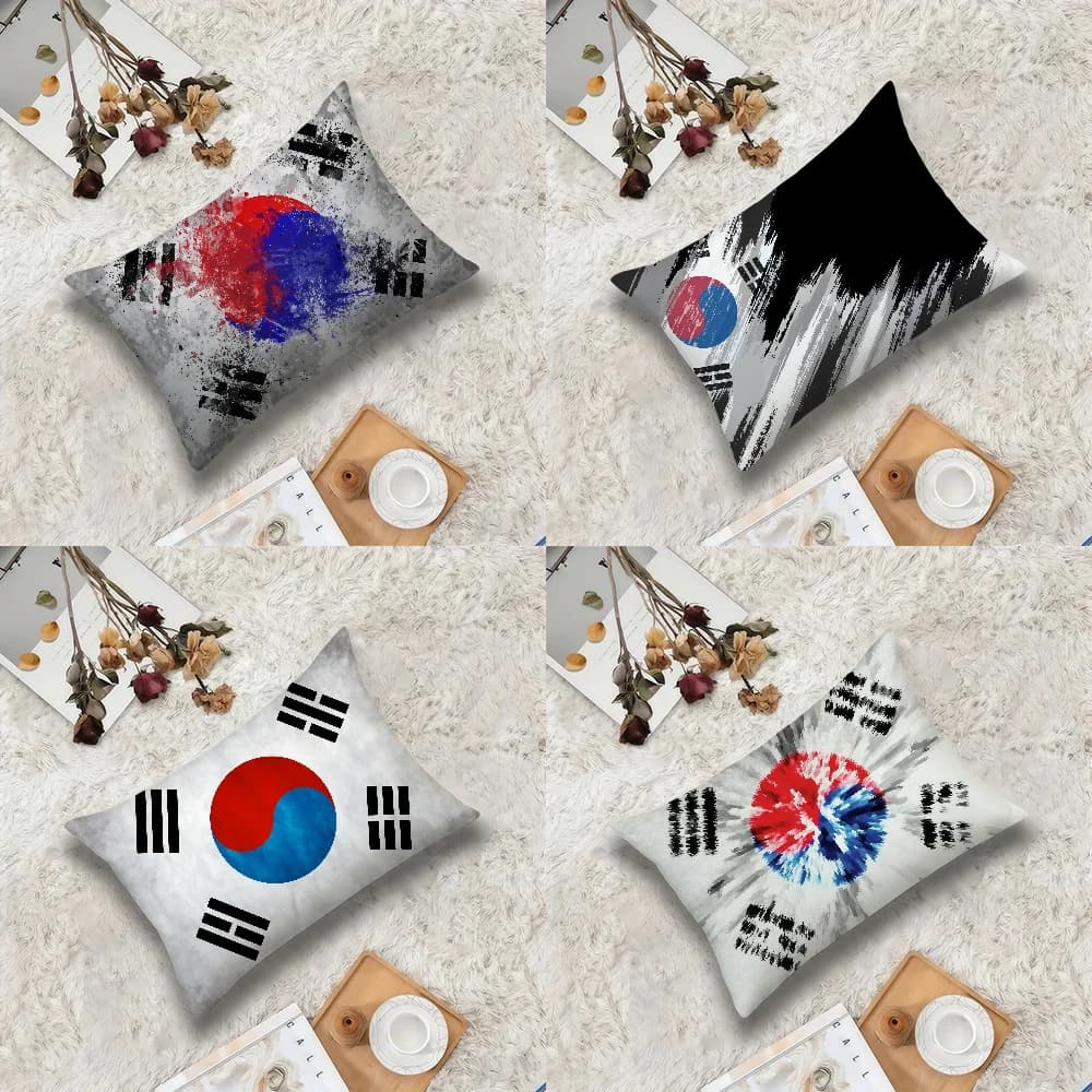 South Korea Flag cushion cover Rectangle Pillow Cover Home Sofa Coffee Shop Comfort pillowcase