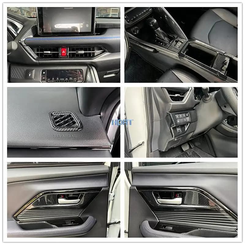 Car Styling interni in fibra di carbonio adesivo cambio finestra pannello di controllo presa d'aria copertura per Toyota Yaris Cross 2024 +