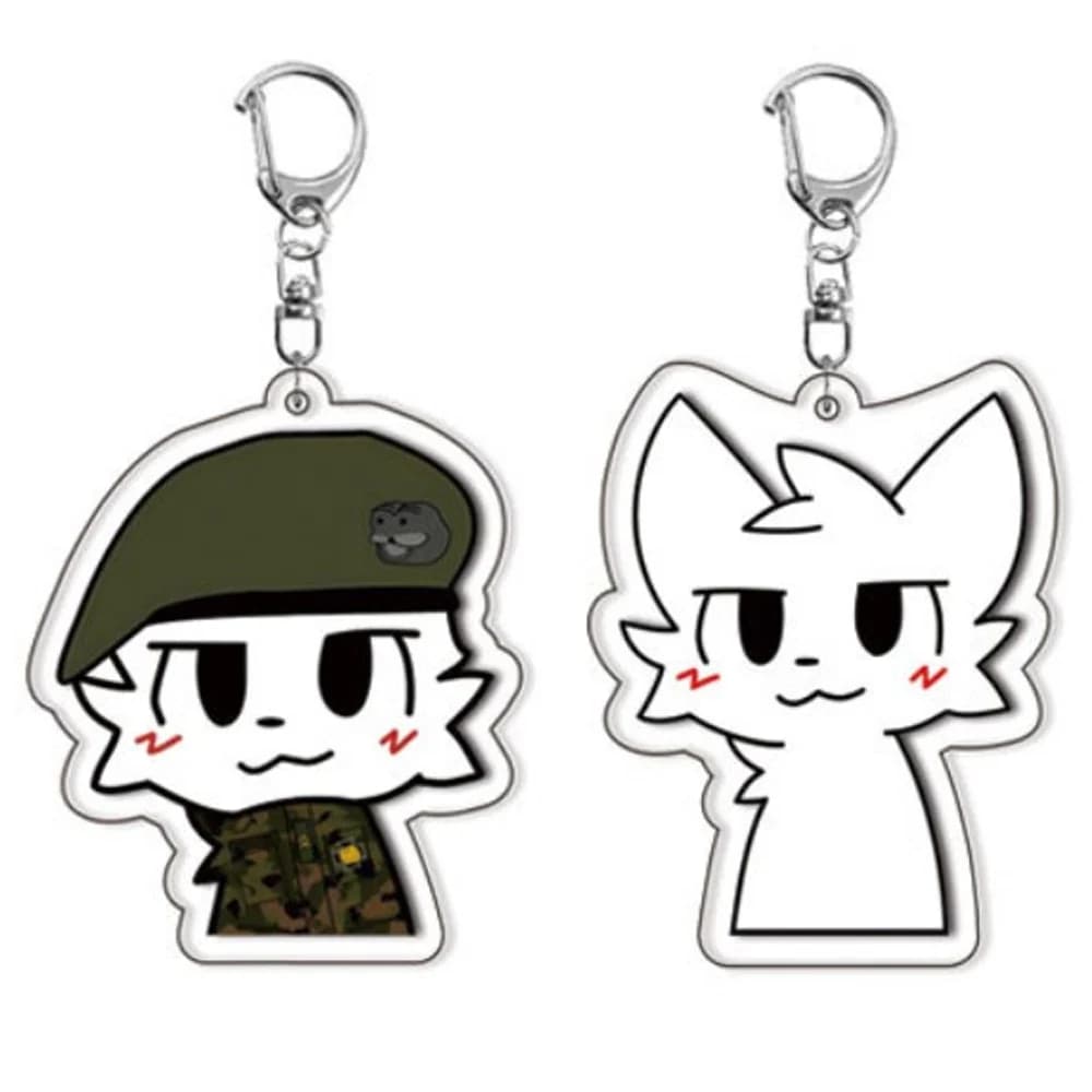 Cute Black White Cat Boys Kisser Keyrings for Accessories Bag Key Chain Ring Jewelry Gamer Cartoon Meme Fans Gifts for Friends