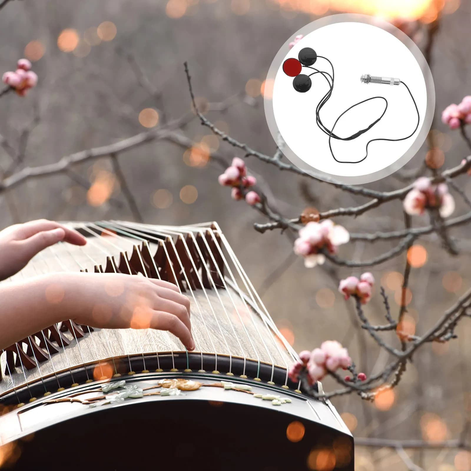 Trasduttore Piezoelettrico Triplo per Guzheng, Chitarra, Ukulele, Violino, Mandolino, Banjo - Installazione Senza Fori, Suono Professionale